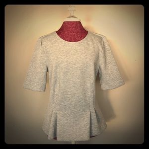 Ann Taylor light grey peplum top size large